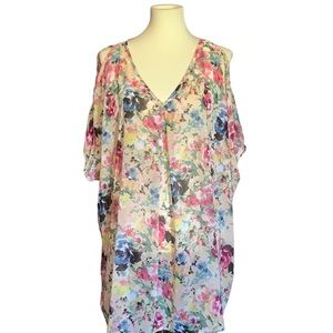 Womens Floral Chiffon Top